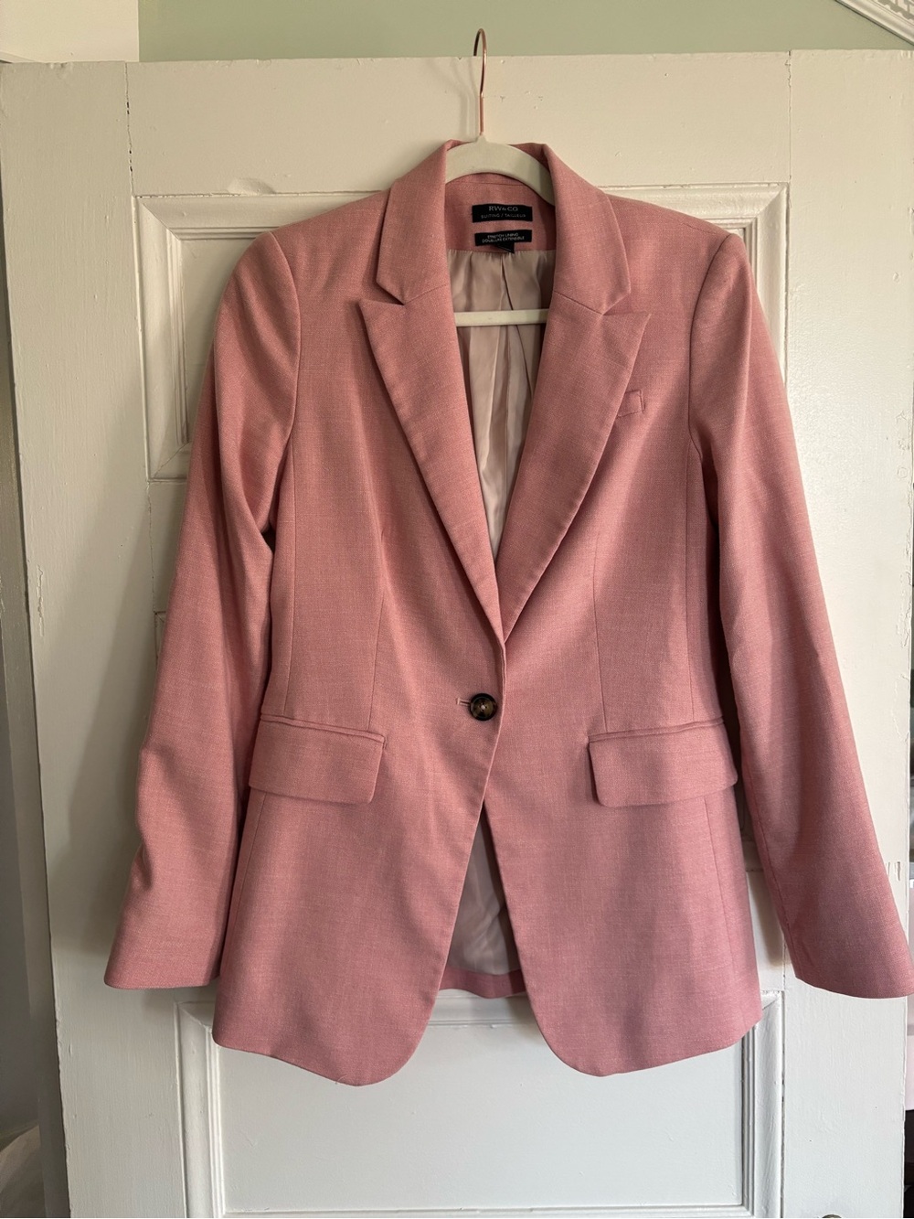 Stretch Pink Women's Single-Button Blazer